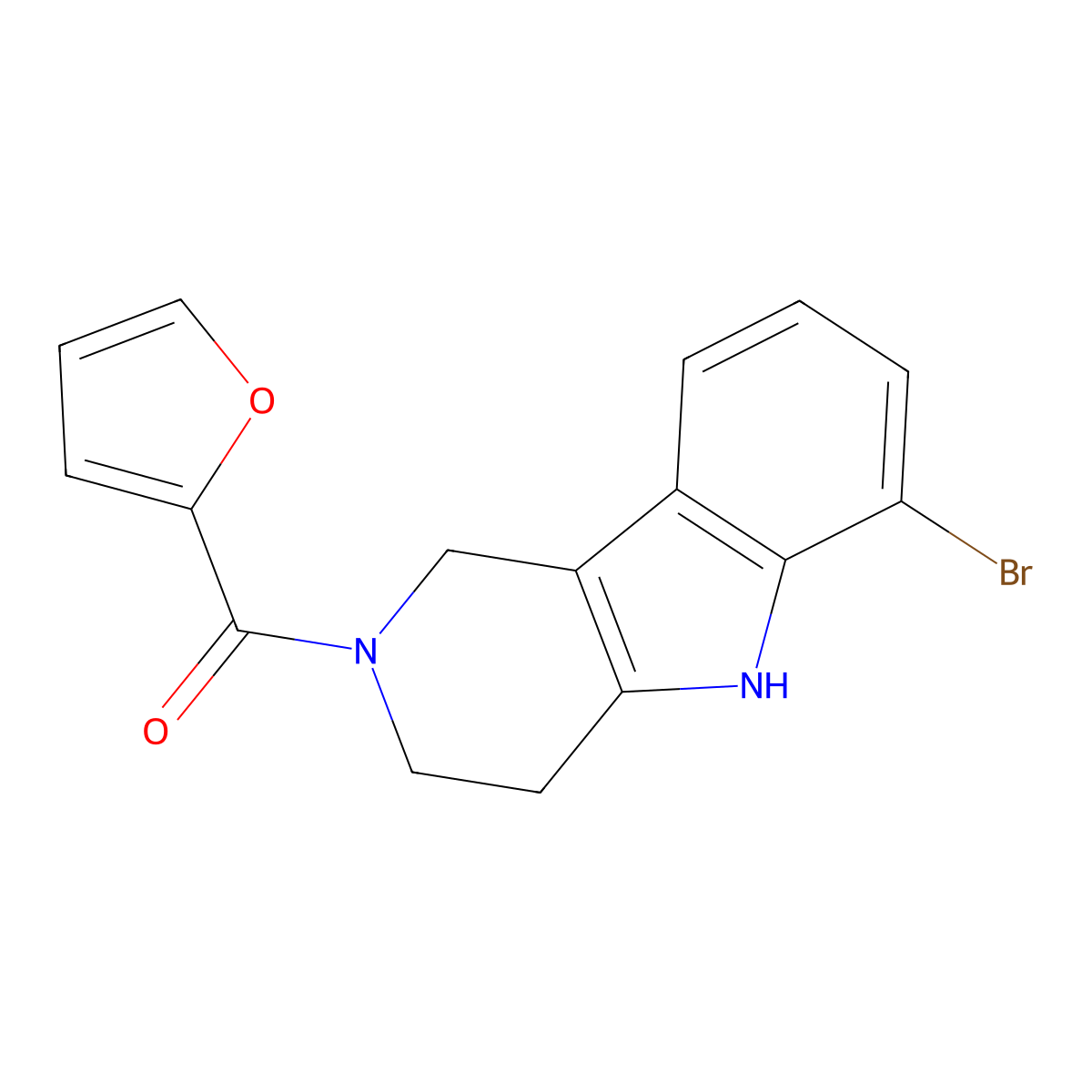 6-bromo-2-(2-furoyl)-2,3,4,5-tetrahydro-1H-pyrido[4,3-b]indole molecular structure, CAS 1010924-08-9