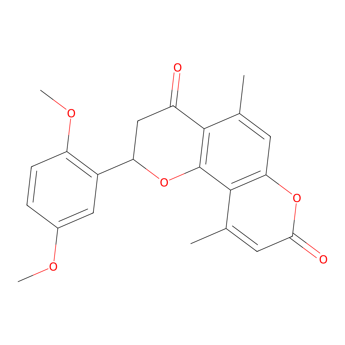 2-(2,5-dimethoxyphenyl)-5,10-dimethyl-2,3-dihydro-4H,8H-pyrano[2,3-f]chromene-4,8-dione molecular structure, CAS 1010924-20-5