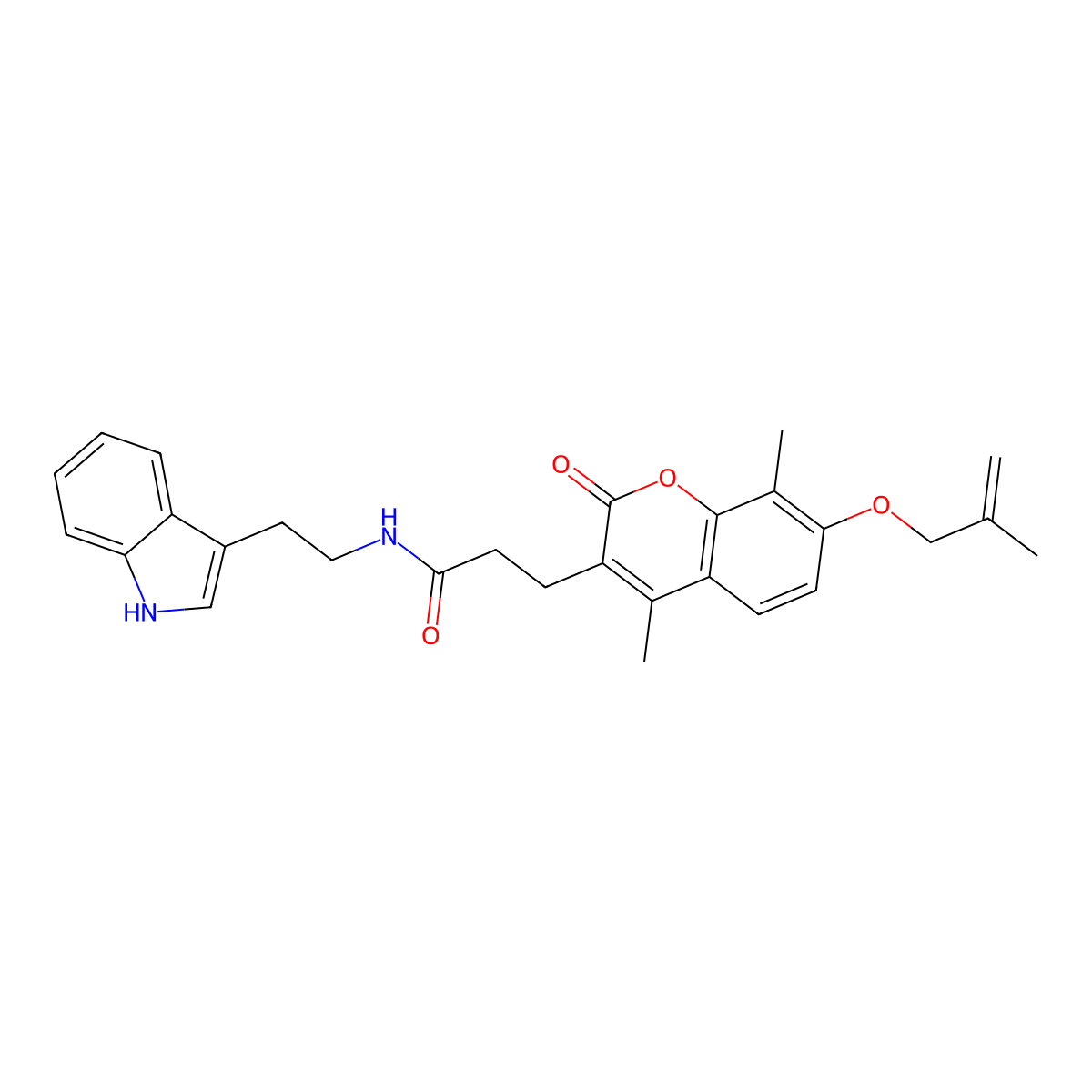 3-{4,8-dimethyl-7-[(2-methyl-2-propen-1-yl)oxy]-2-oxo-2H-chromen-3-yl}-N-[2-(1H-indol-3-yl)ethyl]propanamide molecular structure, CAS 1010924-29-4