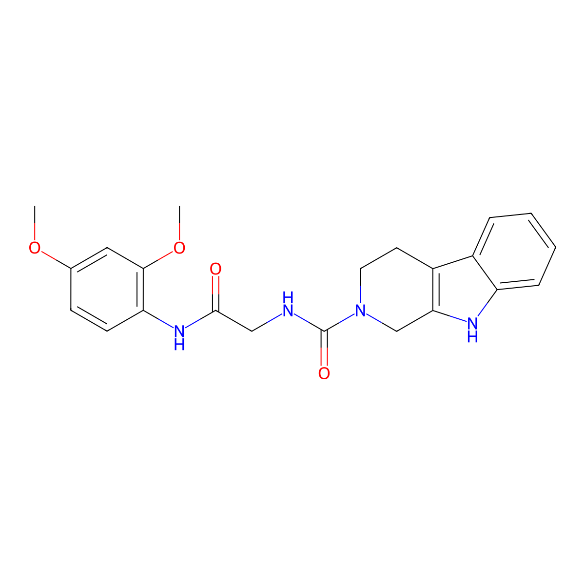 N-{2-[(2,4-dimethoxyphenyl)amino]-2-oxoethyl}-1,3,4,9-tetrahydro-2H-beta-carboline-2-carboxamide molecular structure, CAS 1010924-32-9