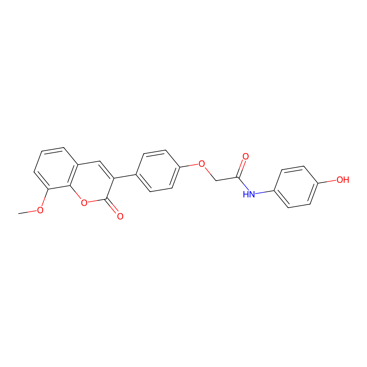 N-(4-hydroxyphenyl)-2-[4-(8-methoxy-2-oxo-2H-chromen-3-yl)phenoxy]acetamide molecular structure, CAS 1010924-50-1