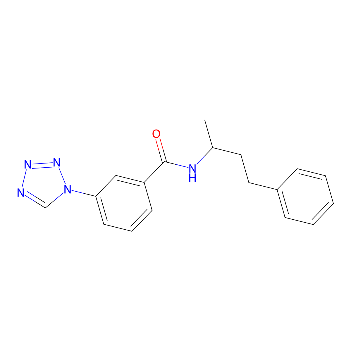 N-(4-phenylbutan-2-yl)-3-(1H-tetrazol-1-yl)benzamide molecular structure, CAS 1010924-51-2