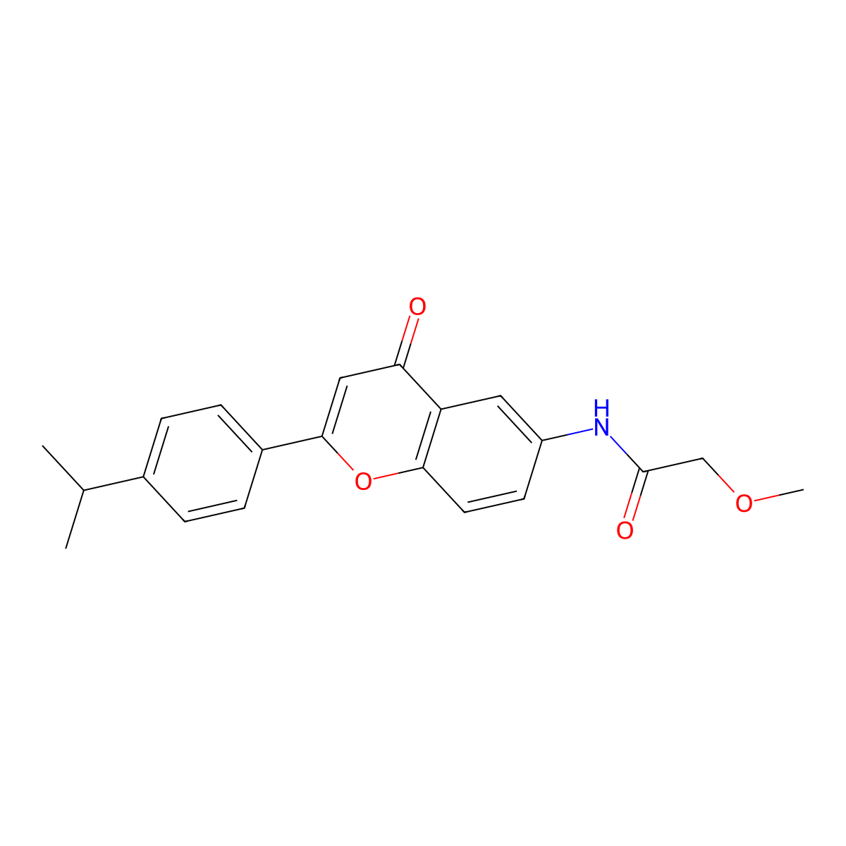 2-methoxy-N-{4-oxo-2-[4-(propan-2-yl)phenyl]-4H-chromen-6-yl}acetamide molecular structure, CAS 1010924-62-5