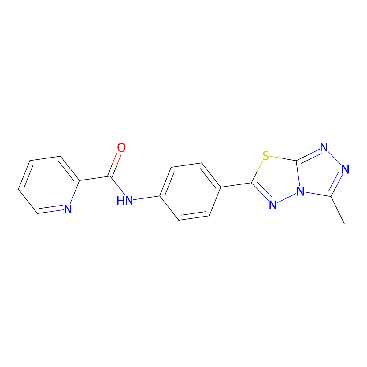 N-[4-(3-methyl[1,2,4]triazolo[3,4-b][1,3,4]thiadiazol-6-yl)phenyl]pyridine-2-carboxamide molecular structure, CAS 1010924-63-6
