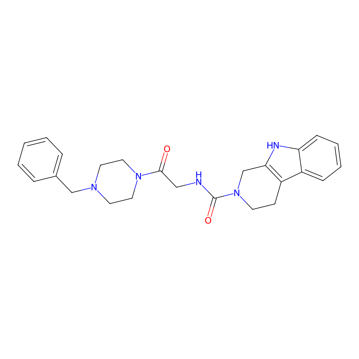 N-[2-(4-benzylpiperazin-1-yl)-2-oxoethyl]-1,3,4,9-tetrahydro-2H-beta-carboline-2-carboxamide molecular structure, CAS 1010924-70-5