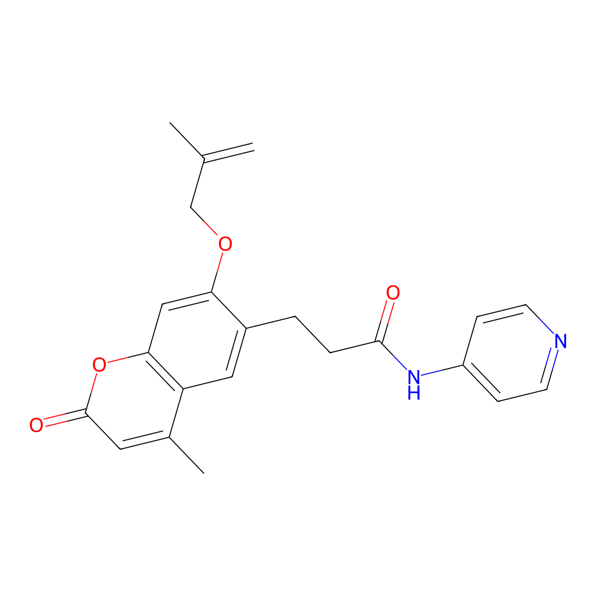 3-{4-methyl-7-[(2-methylprop-2-en-1-yl)oxy]-2-oxo-2H-chromen-6-yl}-N-(pyridin-4-yl)propanamide molecular structure, CAS 1010924-77-2