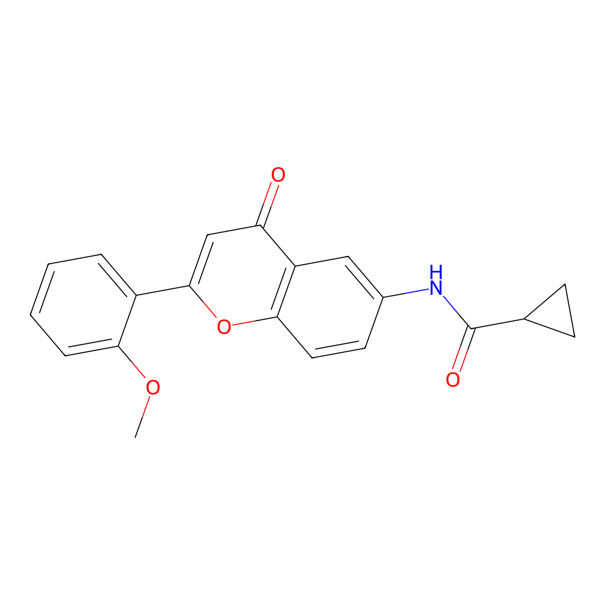 N-(2-(2-methoxyphenyl)-4-oxo-4H-chromen-6-yl)cyclopropanecarboxamide molecular structure, CAS 1010924-86-3