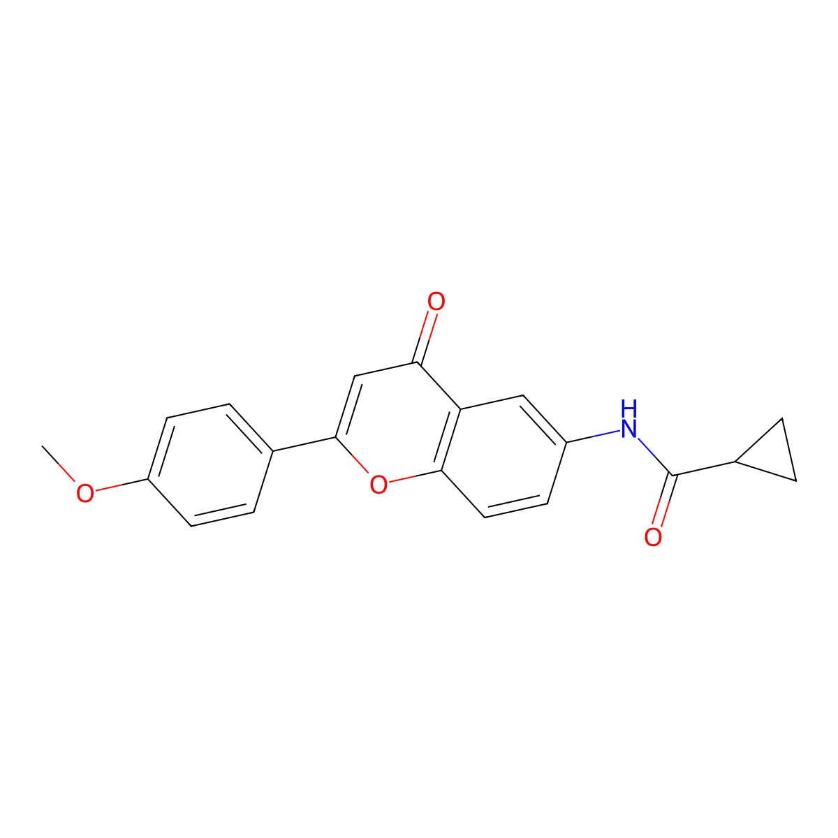 N-(2-(4-methoxyphenyl)-4-oxo-4H-chromen-6-yl)cyclopropanecarboxamide molecular structure, CAS 1010924-99-8