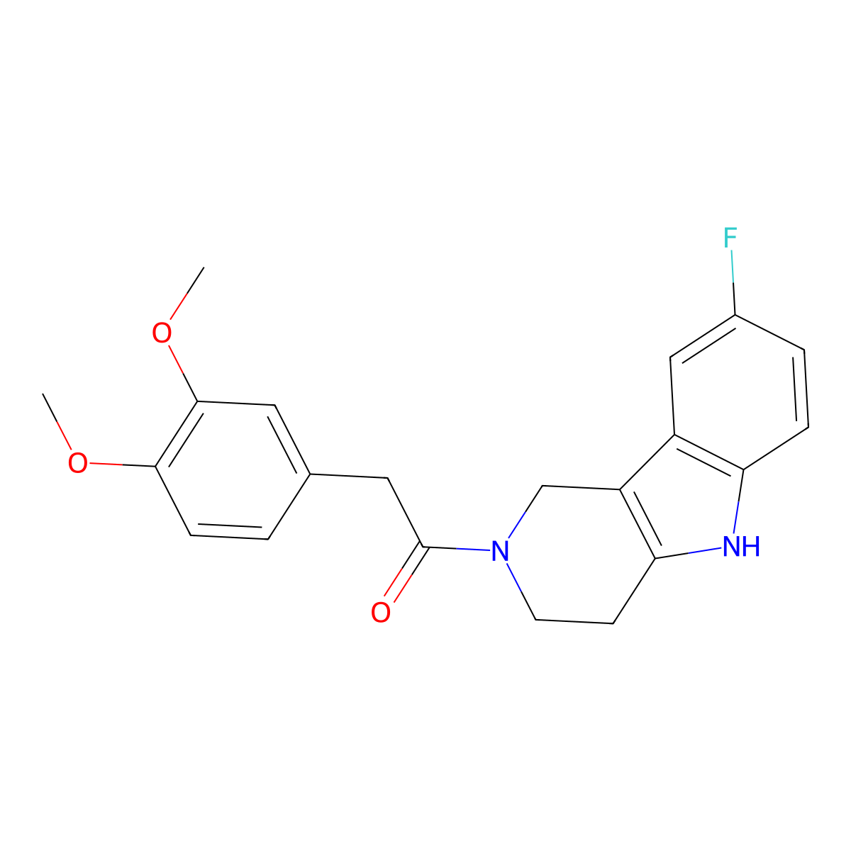 2-[(3,4-dimethoxyphenyl)acetyl]-8-fluoro-2,3,4,5-tetrahydro-1H-pyrido[4,3-b]indole molecular structure, CAS 1010925-01-5