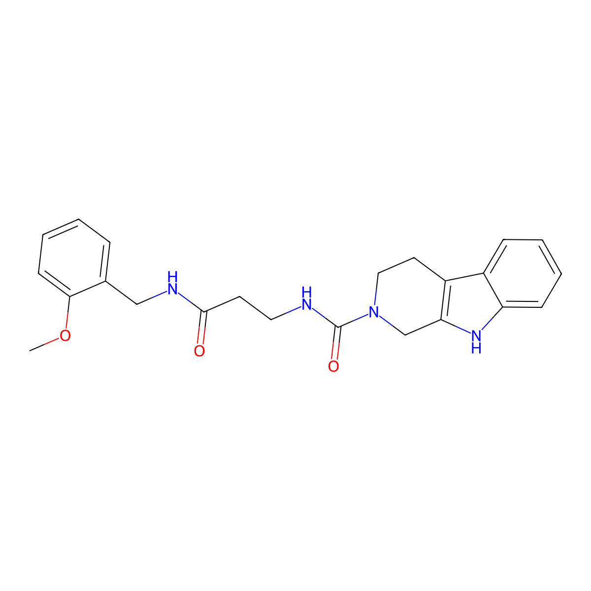 N-{3-[(2-methoxybenzyl)amino]-3-oxopropyl}-1,3,4,9-tetrahydro-2H-beta-carboline-2-carboxamide molecular structure, CAS 1010925-05-9