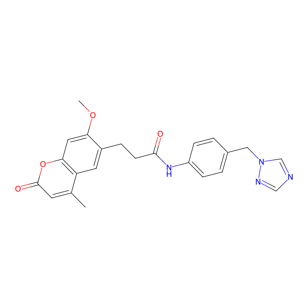 3-(7-methoxy-4-methyl-2-oxo-2H-chromen-6-yl)-N-[4-(1H-1,2,4-triazol-1-ylmethyl)phenyl]propanamide molecular structure, CAS 1010925-06-0