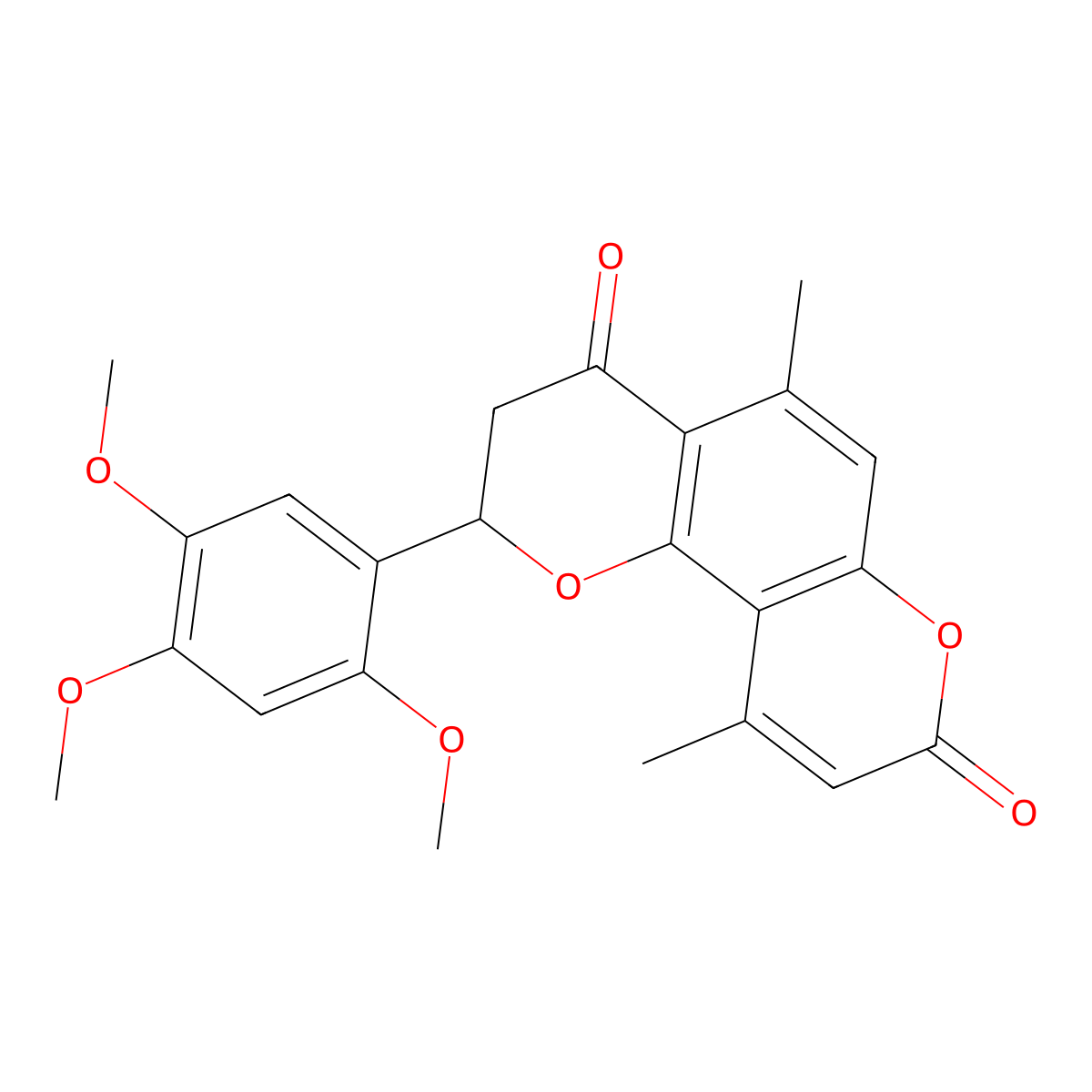 5,10-dimethyl-2-(2,4,5-trimethoxyphenyl)-2,3-dihydro-4H,8H-pyrano[2,3-f]chromene-4,8-dione molecular structure, CAS 1010925-30-0