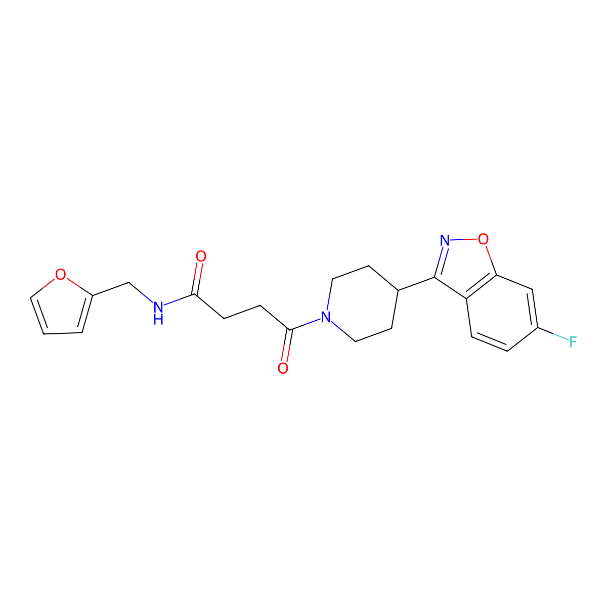 4-[4-(6-fluoro-1,2-benzoxazol-3-yl)piperidin-1-yl]-N-(furan-2-ylmethyl)-4-oxobutanamide molecular structure, CAS 1010925-35-5