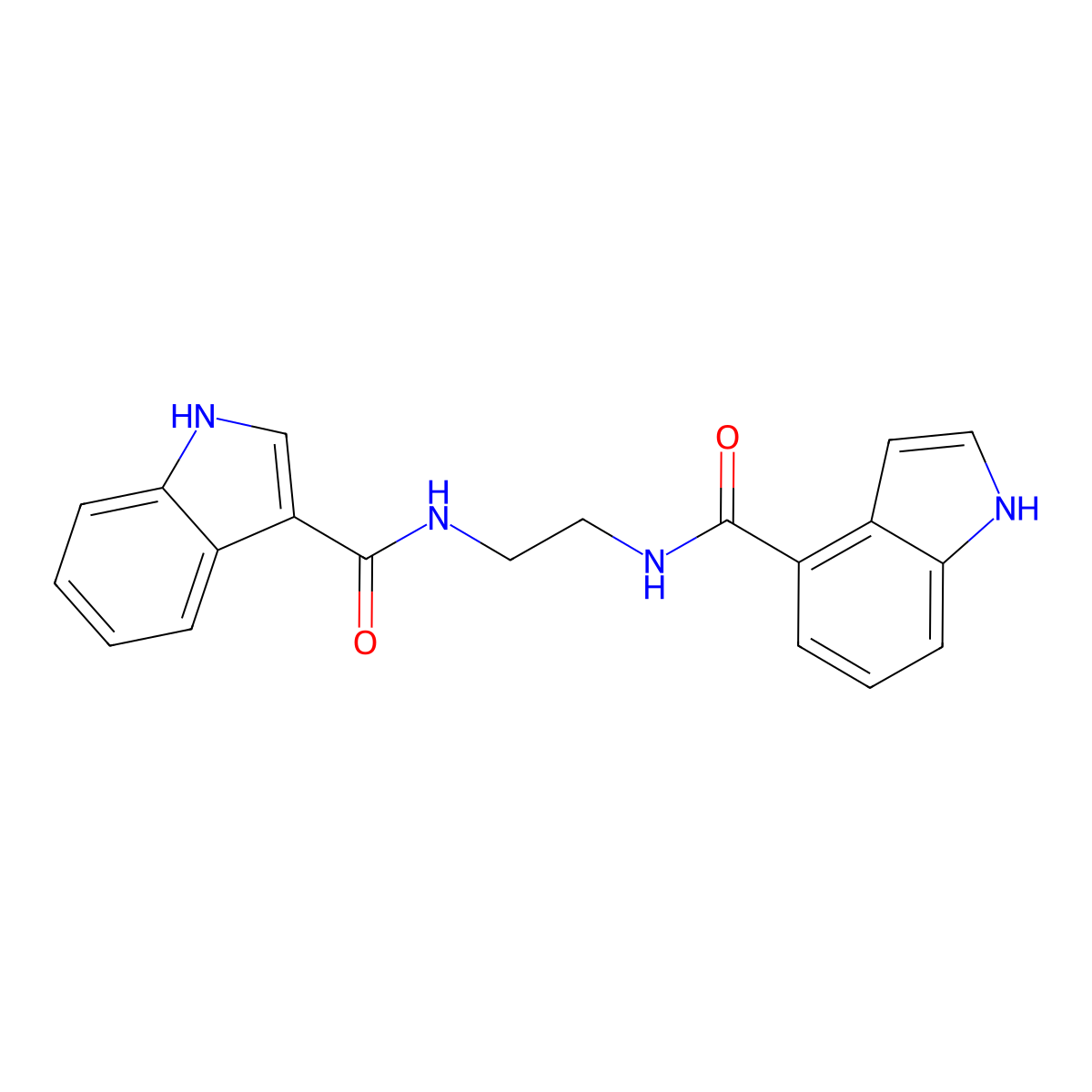N-{2-[(1H-indol-4-ylcarbonyl)amino]ethyl}-1H-indole-3-carboxamide molecular structure, CAS 1010925-53-7