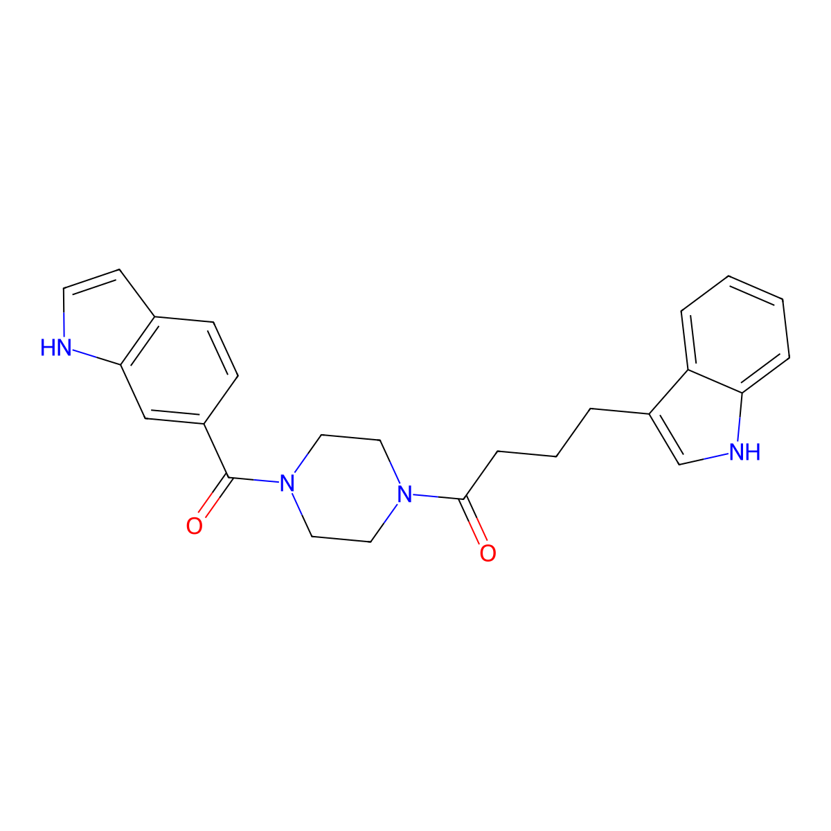 4-(1H-indol-3-yl)-1-[4-(1H-indol-6-ylcarbonyl)piperazin-1-yl]butan-1-one molecular structure, CAS 1010925-57-1