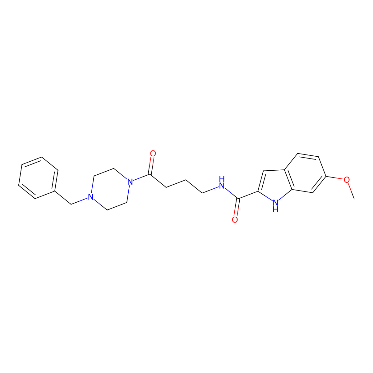 N-[4-(4-benzylpiperazin-1-yl)-4-oxobutyl]-6-methoxy-1H-indole-2-carboxamide molecular structure, CAS 1010925-78-6
