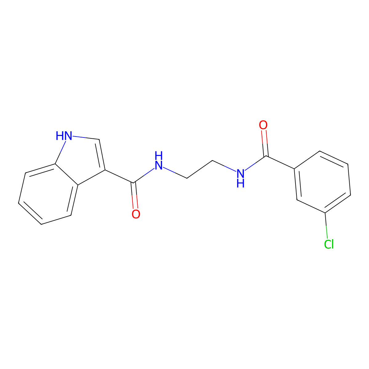 N-(2-{[(3-chlorophenyl)carbonyl]amino}ethyl)-1H-indole-3-carboxamide molecular structure, CAS 1010925-83-3