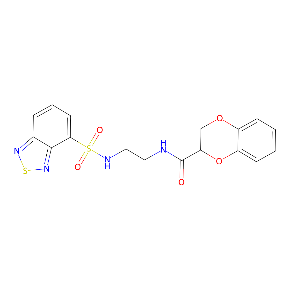 N-{2-[(2,1,3-benzothiadiazol-4-ylsulfonyl)amino]ethyl}-2,3-dihydro-1,4-benzodioxine-2-carboxamide molecular structure, CAS 1010926-06-3