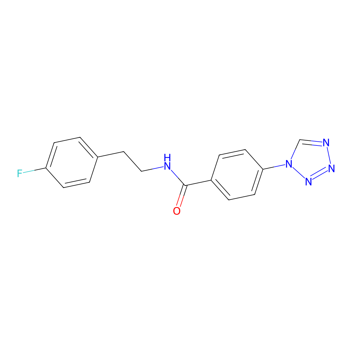 N-[2-(4-fluorophenyl)ethyl]-4-(1H-tetrazol-1-yl)benzamide molecular structure, CAS 1010926-07-4