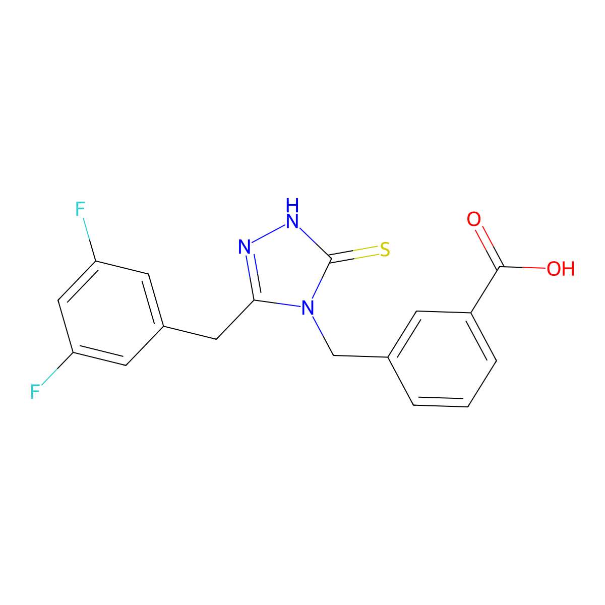 3-{[3-(3,5-difluorobenzyl)-5-sulfanyl-4H-1,2,4-triazol-4-yl]methyl}benzoic acid molecular structure, CAS 1010926-10-9