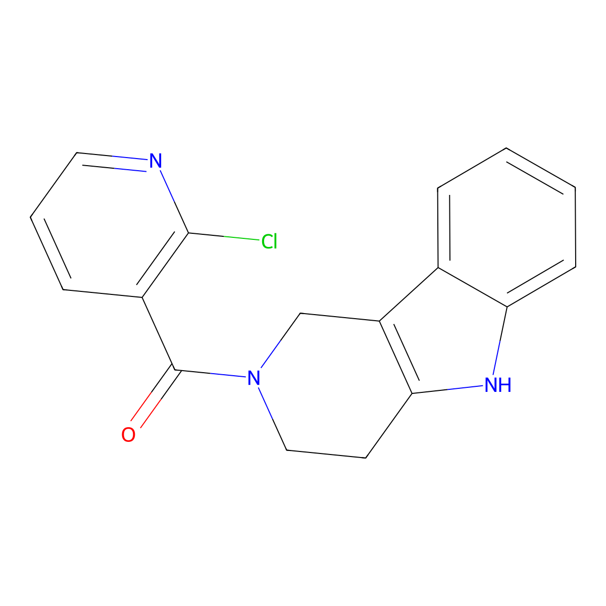 (2-chloropyridin-3-yl)(1,3,4,5-tetrahydro-2H-pyrido[4,3-b]indol-2-yl)methanone molecular structure, CAS 1010926-12-1