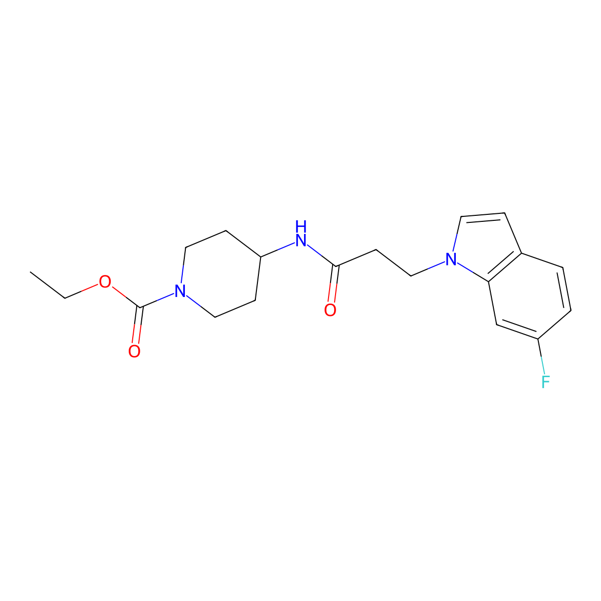 ethyl 4-{[3-(6-fluoro-1H-indol-1-yl)propanoyl]amino}-1-piperidinecarboxylate molecular structure, CAS 1010926-13-2