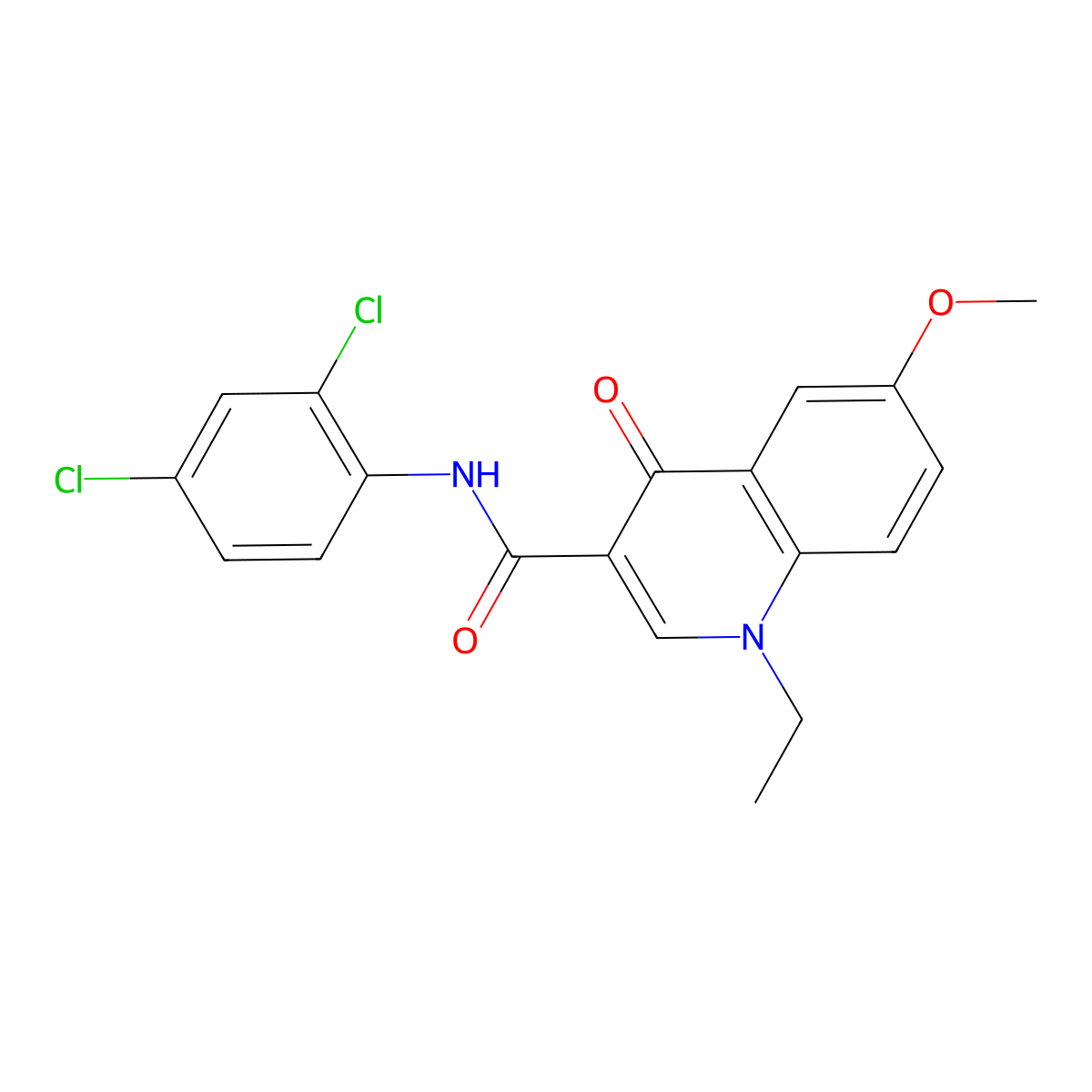 N-(2,4-dichlorophenyl)-1-ethyl-6-methoxy-4-oxo-1,4-dihydroquinoline-3-carboxamide molecular structure, CAS 1010926-14-3