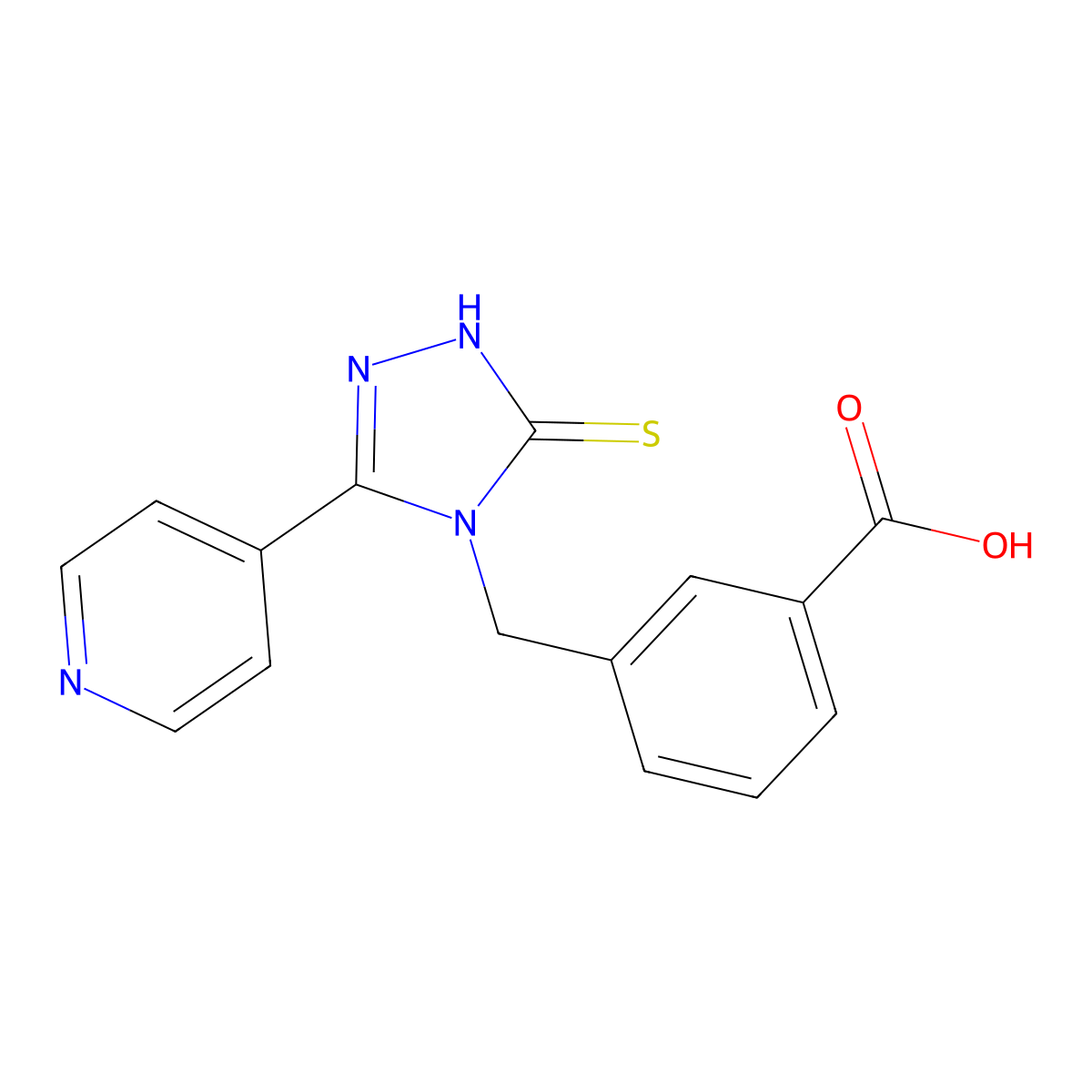 3-{[3-(Pyridin-4-yl)-5-sulfanyl-1,2,4-triazol-4-yl]methyl}benzoic acid molecular structure, CAS 1010926-35-8