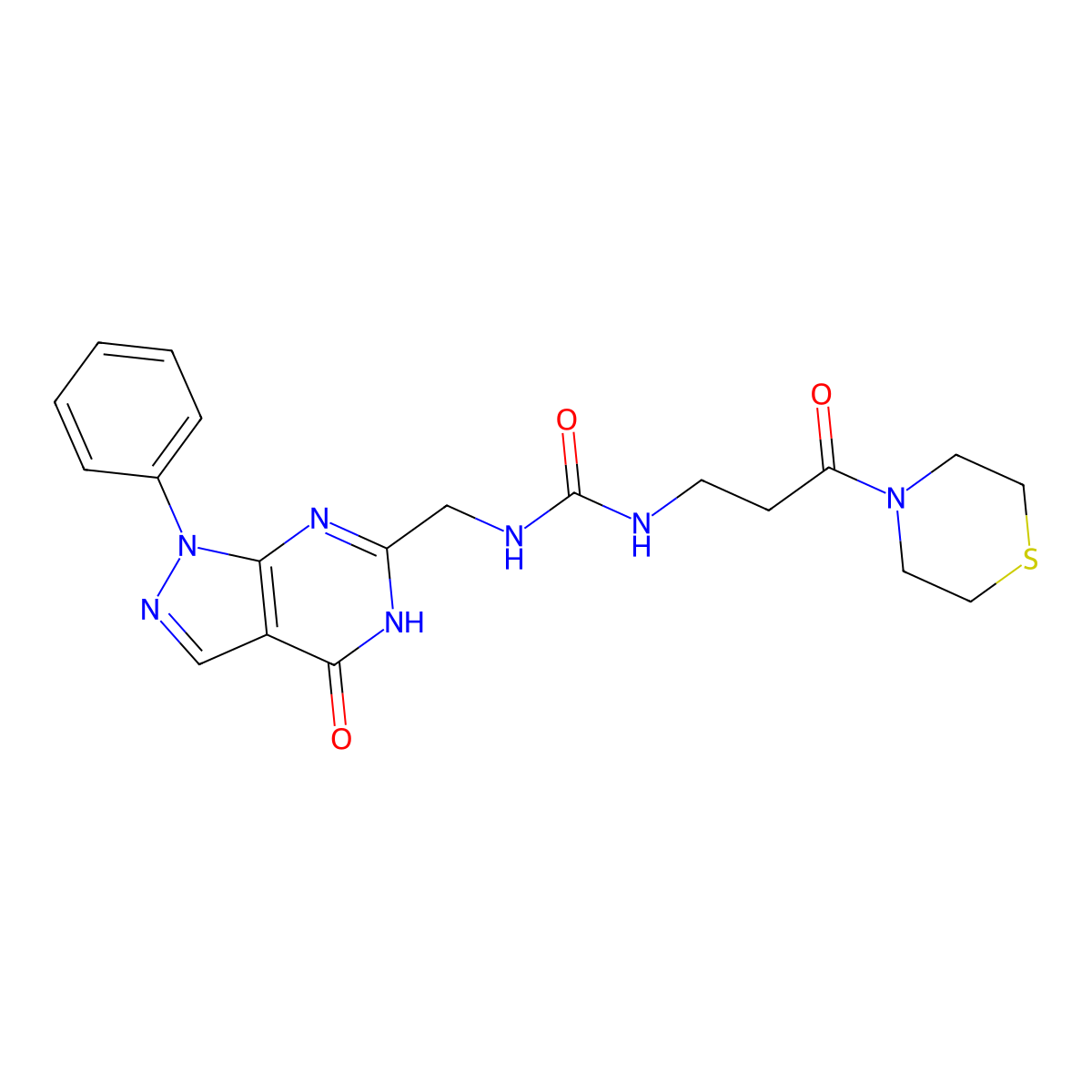 C20H23N7O3S molecular structure, CAS 1010926-36-9