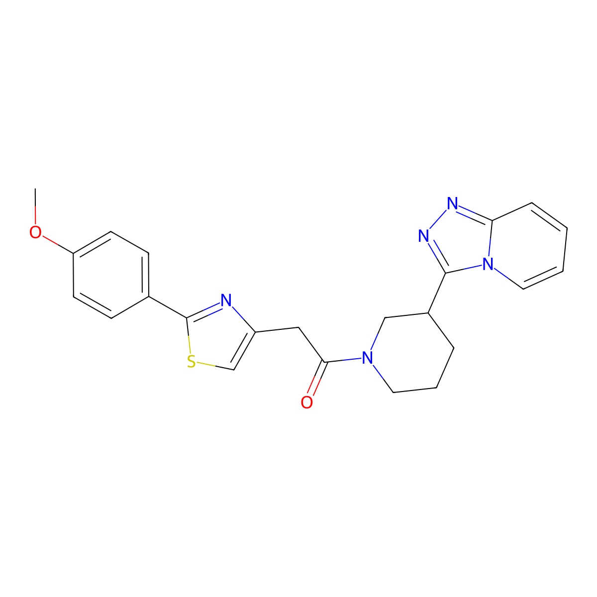 2-[2-(4-Methoxyphenyl)-1,3-thiazol-4-yl]-1-[3-([1,2,4]triazolo[4,3-a]pyridin-3-yl)piperidin-1-yl]ethanone molecular structure, CAS 1010926-86-9