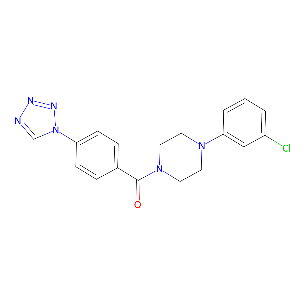1-(3-chlorophenyl)-4-[4-(1H-tetrazol-1-yl)benzoyl]piperazine molecular structure, CAS 1010927-03-3