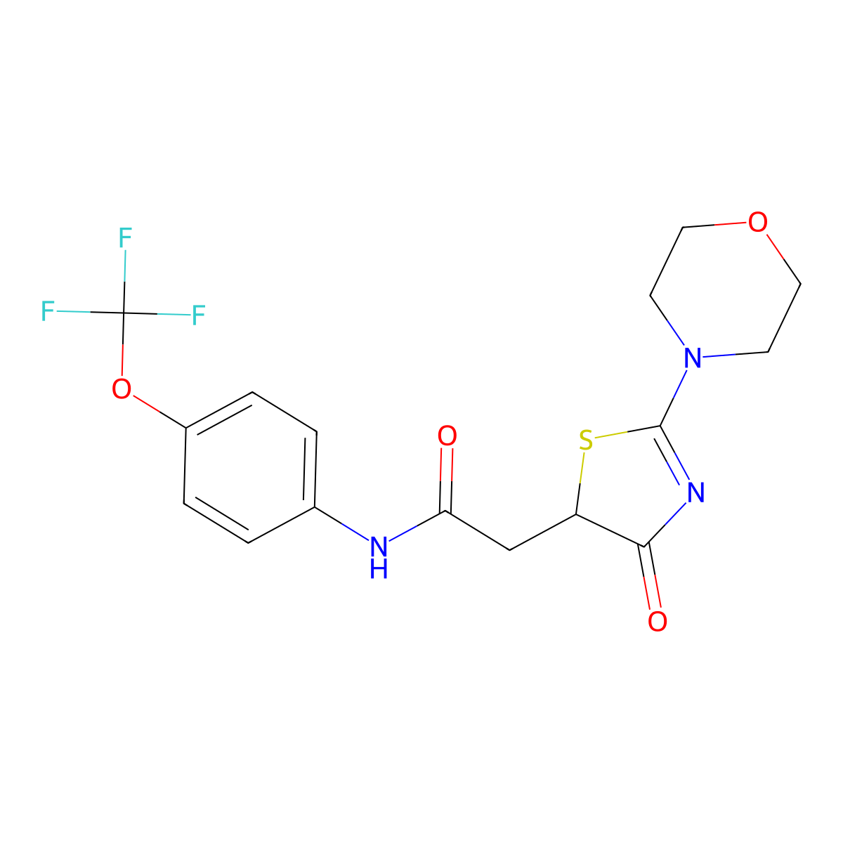 2-[2-(morpholin-4-yl)-4-oxo-4,5-dihydro-1,3-thiazol-5-yl]-N-[4-(trifluoromethoxy)phenyl]acetamide molecular structure, CAS 1010927-07-7