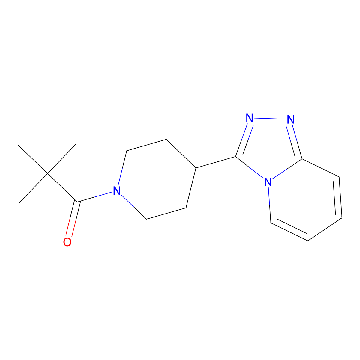 2,2-Dimethyl-1-[4-([1,2,4]triazolo[4,3-a]pyridin-3-yl)piperidin-1-yl]propan-1-one molecular structure, CAS 1010927-20-4