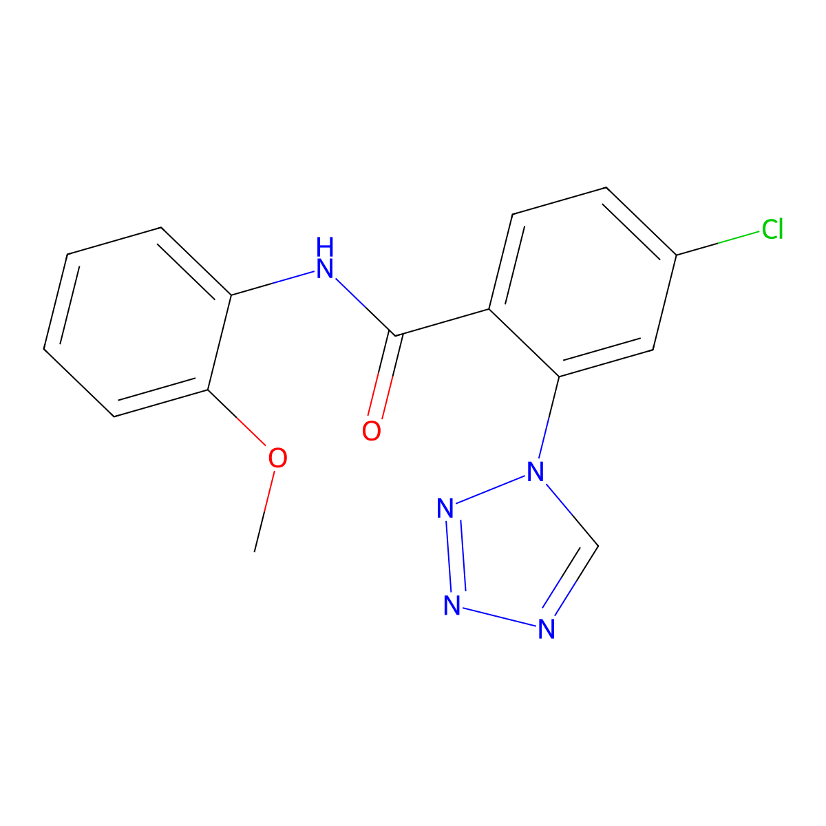 4-chloro-N-(2-methoxyphenyl)-2-(1H-tetrazol-1-yl)benzamide molecular structure, CAS 1010927-42-0