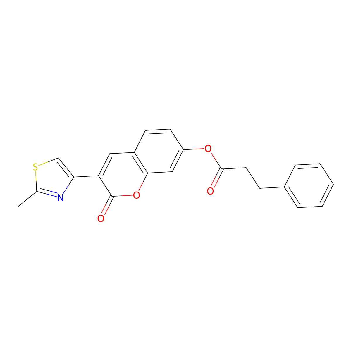 3-(2-methyl-1,3-thiazol-4-yl)-2-oxo-2H-chromen-7-yl 3-phenylpropanoate molecular structure, CAS 1010927-52-2
