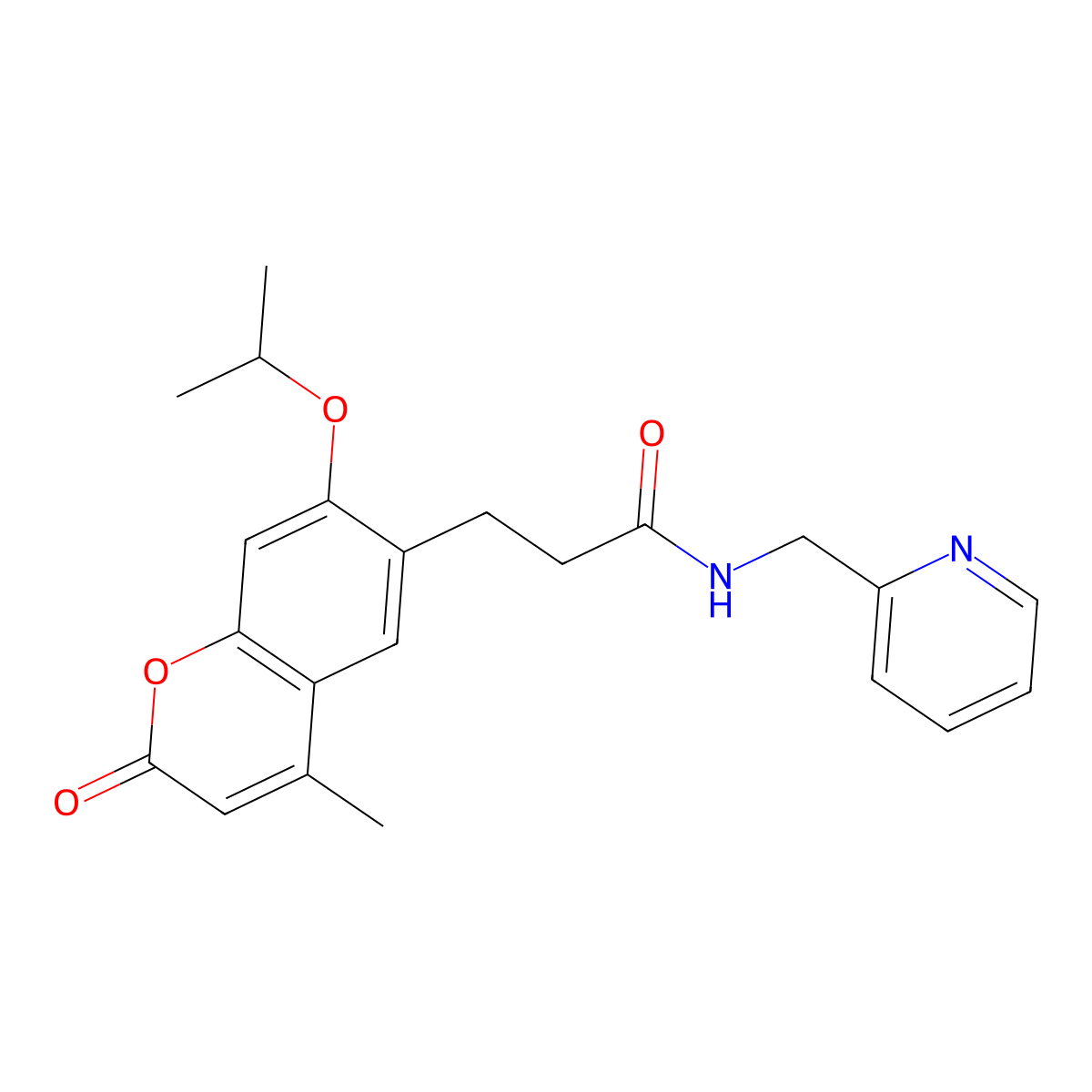 3-[4-methyl-2-oxo-7-(propan-2-yloxy)-2H-chromen-6-yl]-N-(pyridin-2-ylmethyl)propanamide molecular structure, CAS 1010927-54-4
