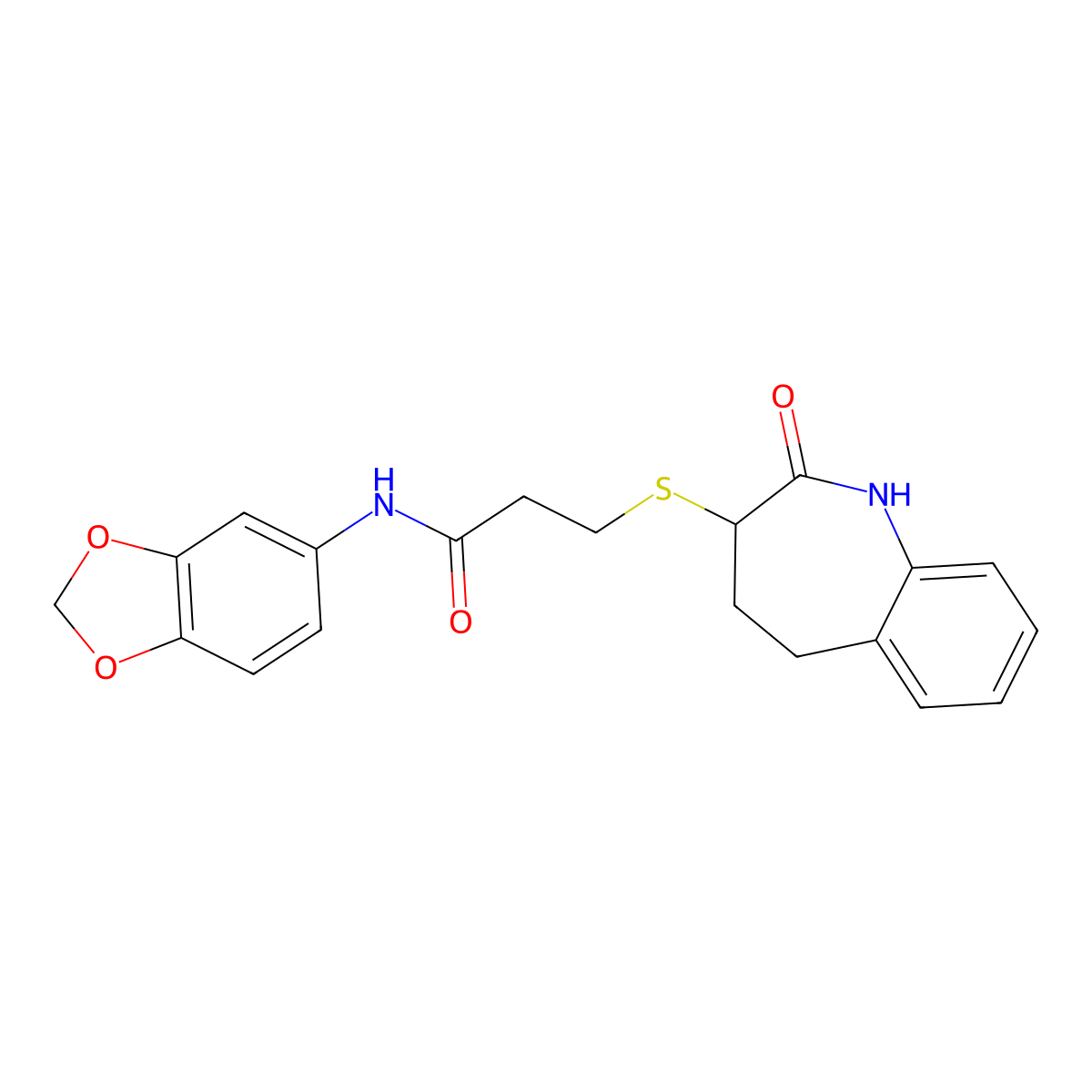 N-(1,3-benzodioxol-5-yl)-3-[(2-hydroxy-4,5-dihydro-3H-1-benzazepin-3-yl)sulfanyl]propanamide molecular structure, CAS 1010927-56-6