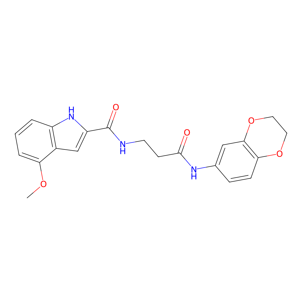 N-[3-(2,3-dihydro-1,4-benzodioxin-6-ylamino)-3-oxopropyl]-4-methoxy-1H-indole-2-carboxamide molecular structure, CAS 1010927-72-6