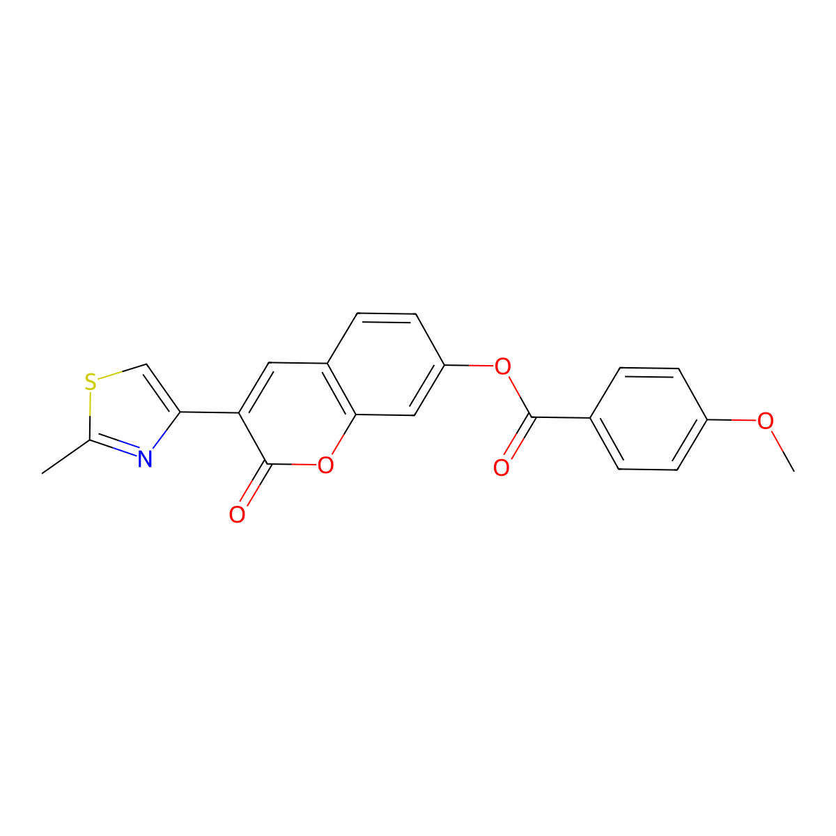 3-(2-methyl-1,3-thiazol-4-yl)-2-oxo-2H-chromen-7-yl 4-methoxybenzoate molecular structure, CAS 1010927-95-3
