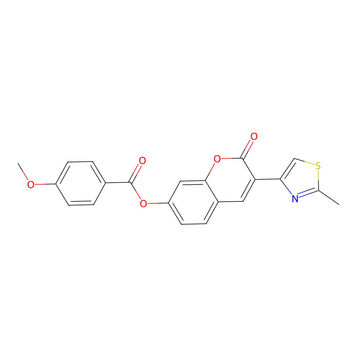 3-(2-methyl-1,3-thiazol-4-yl)-2-oxo-2H-chromen-7-yl 4-methoxybenzoate molecular structure, CAS 1010927-95-3