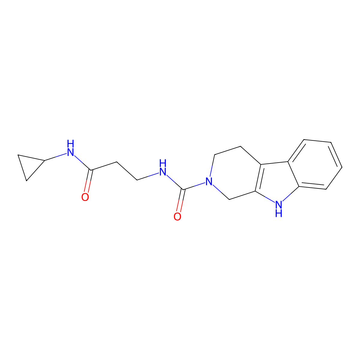 N-[3-(cyclopropylamino)-3-oxopropyl]-1,3,4,9-tetrahydro-2H-beta-carboline-2-carboxamide molecular structure, CAS 1010928-02-5