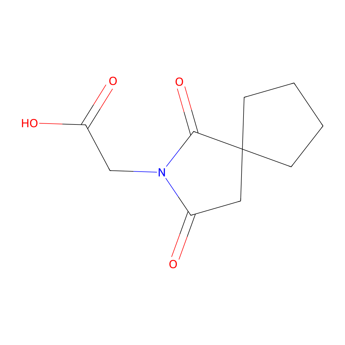 2-(1,3-Dioxo-2-azaspiro[4.4]nonan-2-yl)acetic acid molecular structure, CAS 1010928-15-0