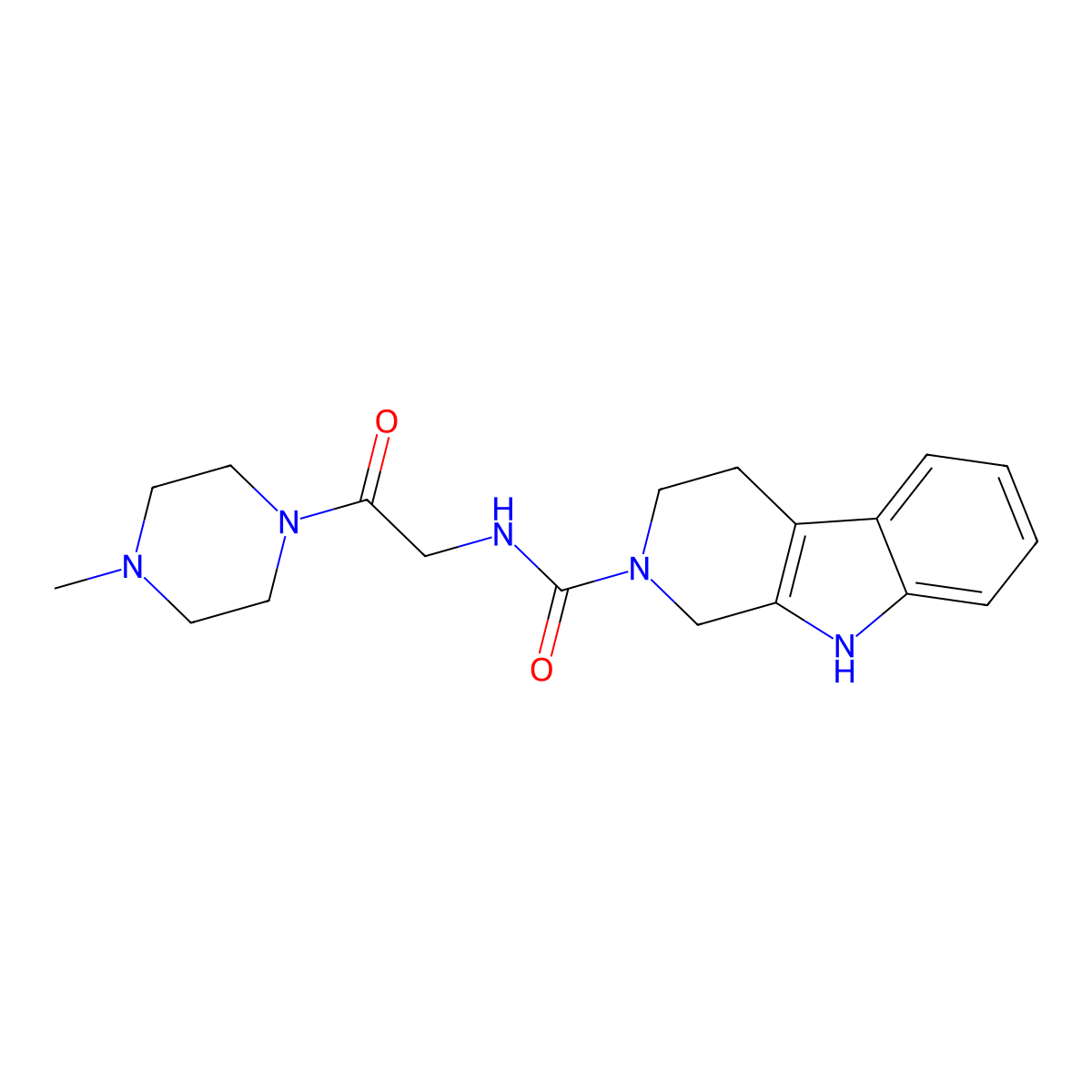 N-[2-(4-methylpiperazin-1-yl)-2-oxoethyl]-1,3,4,9-tetrahydro-2H-beta-carboline-2-carboxamide molecular structure, CAS 1010928-29-6