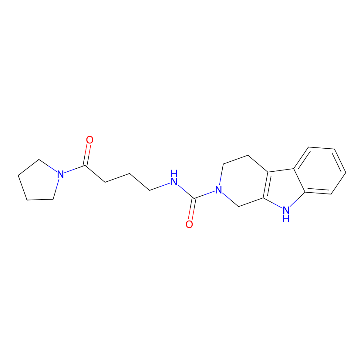N-[4-oxo-4-(pyrrolidin-1-yl)butyl]-1,3,4,9-tetrahydro-2H-beta-carboline-2-carboxamide molecular structure, CAS 1010928-30-9