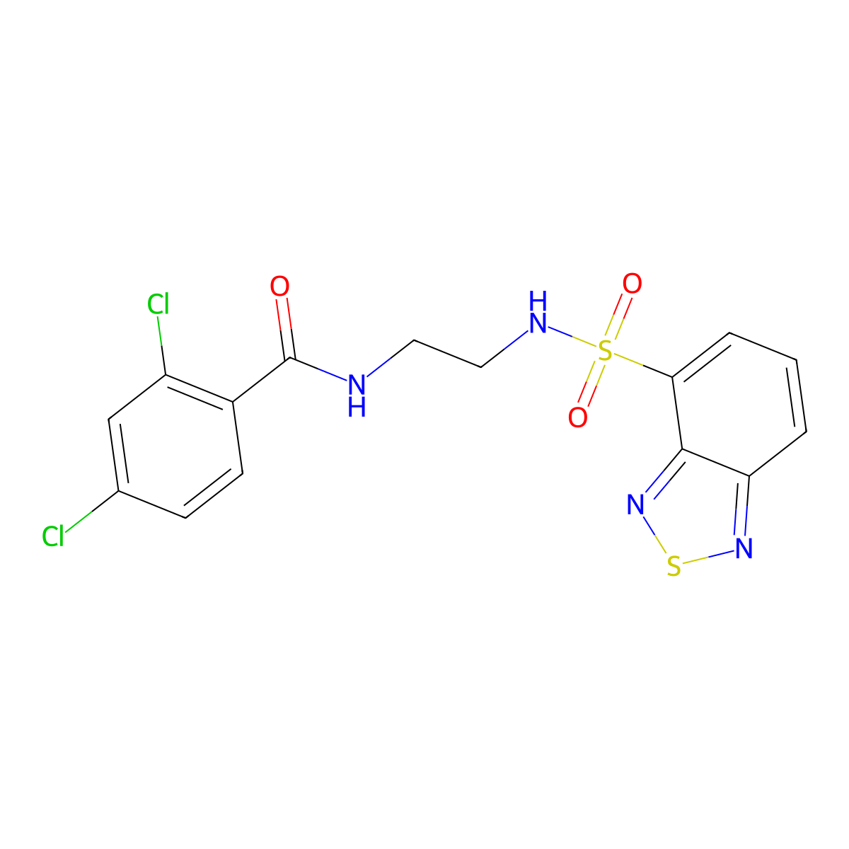 N-{2-[(2,1,3-benzothiadiazol-4-ylsulfonyl)amino]ethyl}-2,4-dichlorobenzamide molecular structure, CAS 1010928-48-9