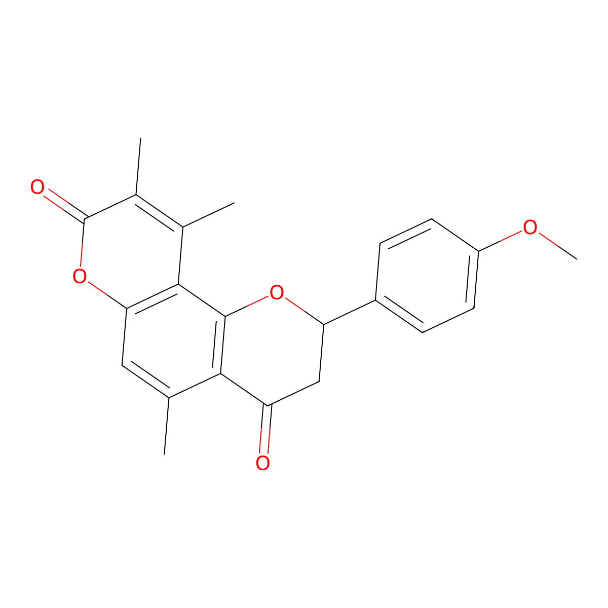 2-(4-methoxyphenyl)-5,9,10-trimethyl-2,3-dihydro-4H,8H-pyrano[2,3-f]chromene-4,8-dione molecular structure, CAS 1010928-56-9