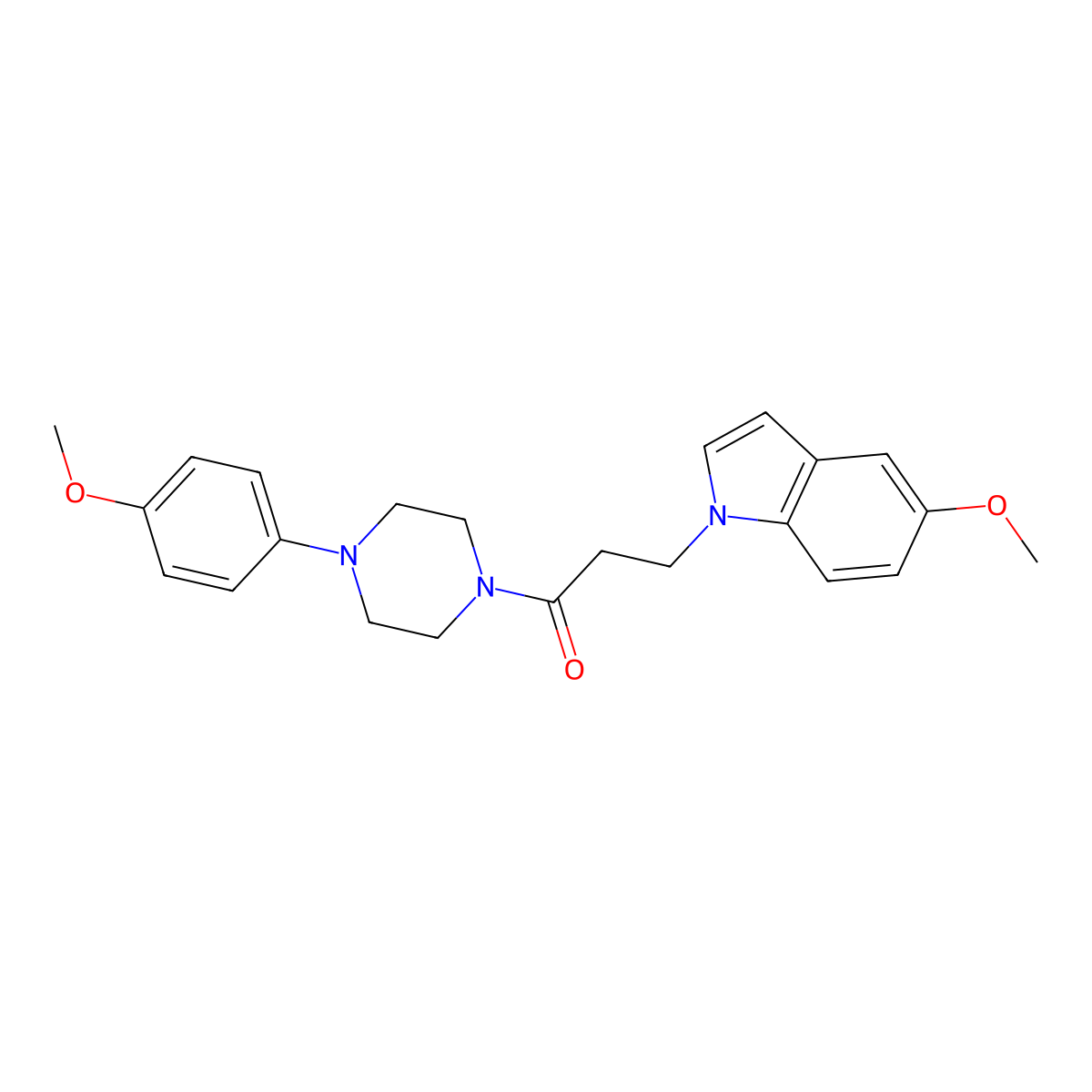 5-methoxy-1-{3-[4-(4-methoxyphenyl)-1-piperazinyl]-3-oxopropyl}-1H-indole molecular structure, CAS 1010928-62-7