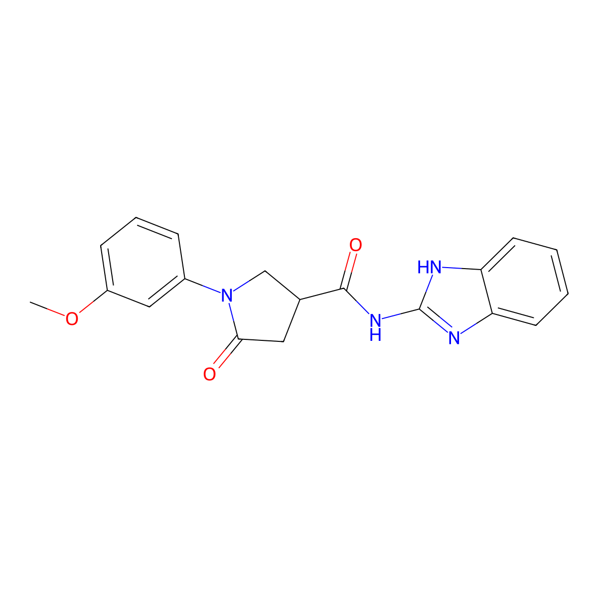 N-(1H-1,3-benzodiazol-2-yl)-1-(3-methoxyphenyl)-5-oxopyrrolidine-3-carboxamide molecular structure, CAS 1010928-72-9