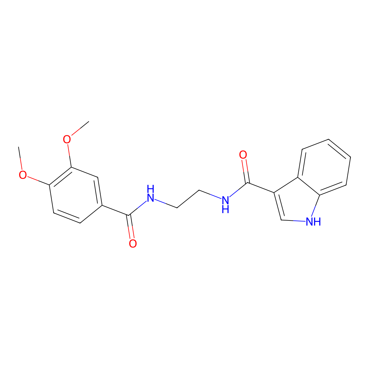 N-(2-{[(3,4-dimethoxyphenyl)carbonyl]amino}ethyl)-1H-indole-3-carboxamide molecular structure, CAS 1010928-75-2