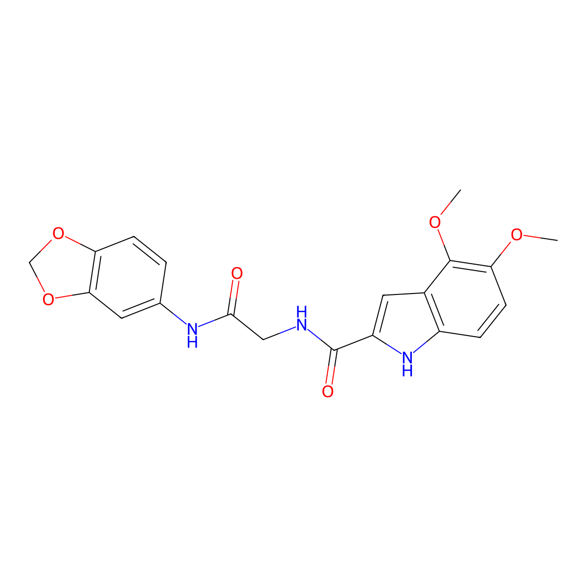 N-[2-(1,3-benzodioxol-5-ylamino)-2-oxoethyl]-4,5-dimethoxy-1H-indole-2-carboxamide molecular structure, CAS 1010928-79-6